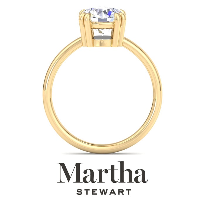 Martha Stewart 2 Carat Round Shape Lab Grown Diamond Solitaire Engagement Ring In 14K Yellow Gold