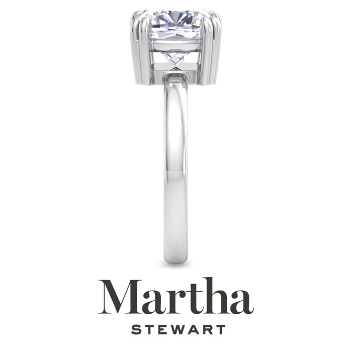 Martha Stewart 3 Carat Cushion Cut Lab Grown Diamond Solitaire Engagement Ring In 14K White Gold