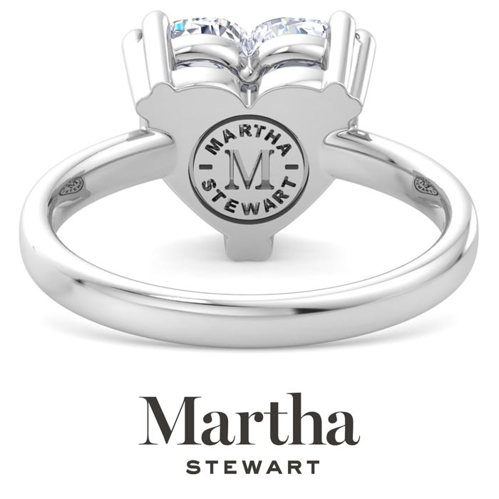 Martha Stewart 3 Carat Heart Shape Lab Grown Diamond Solitaire Engagement Ring In 14K White Gold
