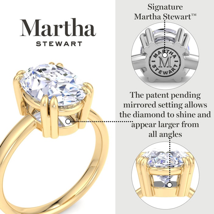 Martha Stewart 3 Carat Heart Shape Lab Grown Diamond Solitaire Engagement Ring In 14K White Gold