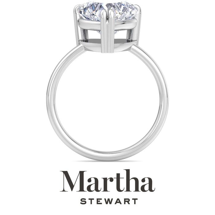 Martha Stewart 3 Carat Heart Shape Lab Grown Diamond Solitaire Engagement Ring In 14K White Gold