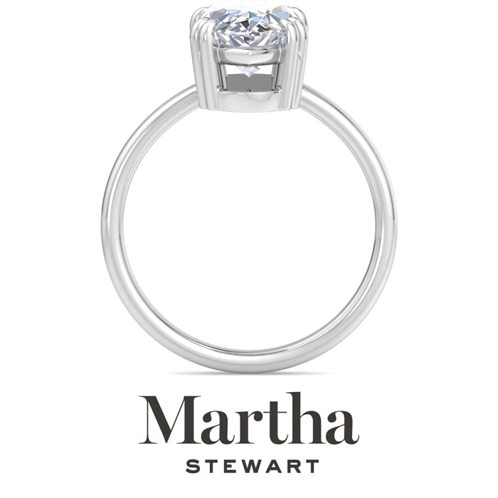 Martha Stewart 3 Carat Marquise Shape Lab Grown Diamond Solitaire Engagement Ring In 14K White Gold