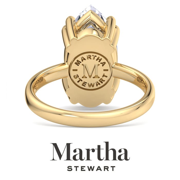 Martha Stewart 3 Carat Marquise Shape Lab Grown Diamond Solitaire Engagement Ring In 14K Yellow Gold