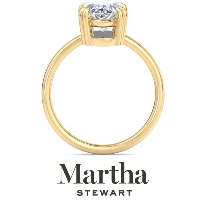 Martha Stewart 3 Carat Marquise Shape Lab Grown Diamond Solitaire Engagement Ring In 14K Yellow Gold