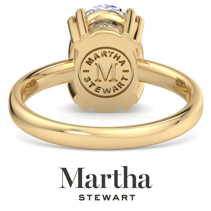 Martha Stewart 3 Carat Oval Shape Lab Grown Diamond Solitaire Engagement Ring In 14K Yellow Gold