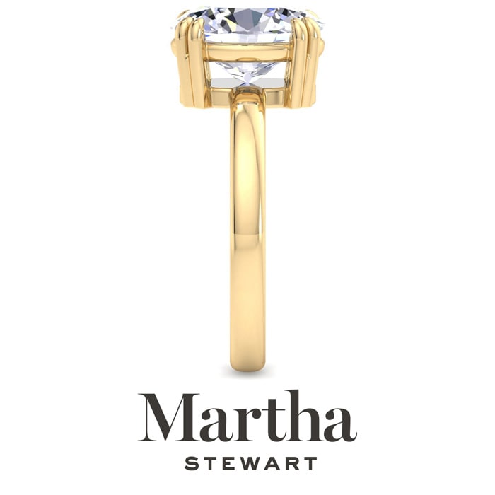 Martha Stewart 3 Carat Oval Shape Lab Grown Diamond Solitaire Engagement Ring In 14K Yellow Gold
