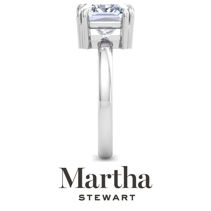 Martha Stewart 3 Carat Princess Cut Lab Grown Diamond Solitaire Engagement Ring In 14K White Gold