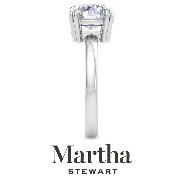 Martha Stewart 3 Carat Round Shape Lab Grown Diamond Solitaire Engagement Ring In 14K White Gold