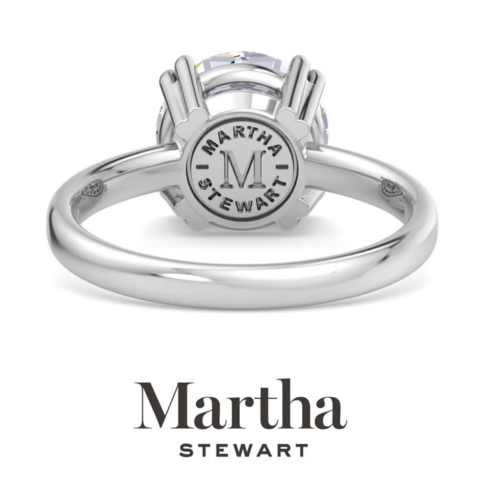 Martha Stewart 3 Carat Round Shape Lab Grown Diamond Solitaire Engagement Ring In 14K White Gold