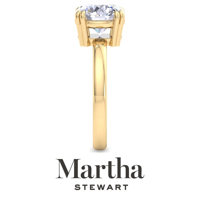 Martha Stewart 3 Carat Round Shape Lab Grown Diamond Solitaire Engagement Ring In 14K Yellow Gold