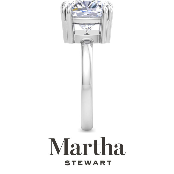 Martha Stewart 5 Carat Cushion Cut Lab Grown Diamond Solitaire Engagement Ring In 14K White Gold