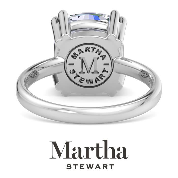 Martha Stewart 5 Carat Cushion Cut Lab Grown Diamond Solitaire Engagement Ring In 14K White Gold
