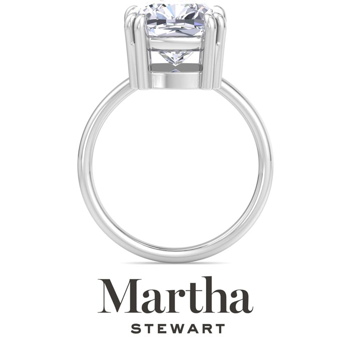 Martha Stewart 5 Carat Cushion Cut Lab Grown Diamond Solitaire Engagement Ring In 14K White Gold