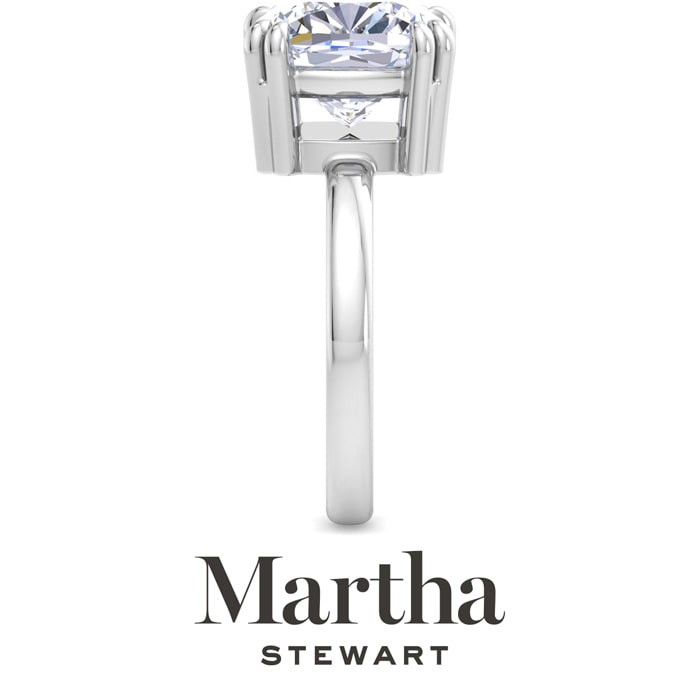 Martha Stewart 5 Carat Cushion Cut Lab Grown Diamond Solitaire Engagement Ring In 14K White Gold
