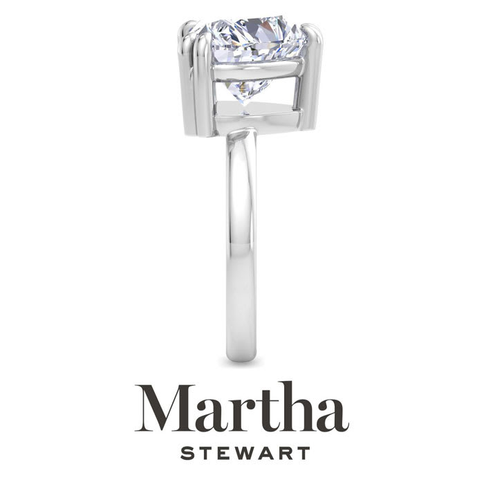 Martha Stewart 5 Carat Heart Shape Lab Grown Diamond Solitaire Engagement Ring In 14K White Gold