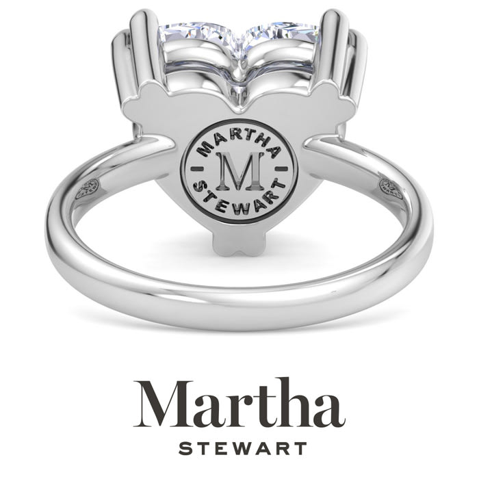 Martha Stewart 5 Carat Heart Shape Lab Grown Diamond Solitaire Engagement Ring In 14K White Gold