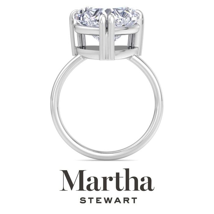Martha Stewart 5 Carat Heart Shape Lab Grown Diamond Solitaire Engagement Ring In 14K White Gold