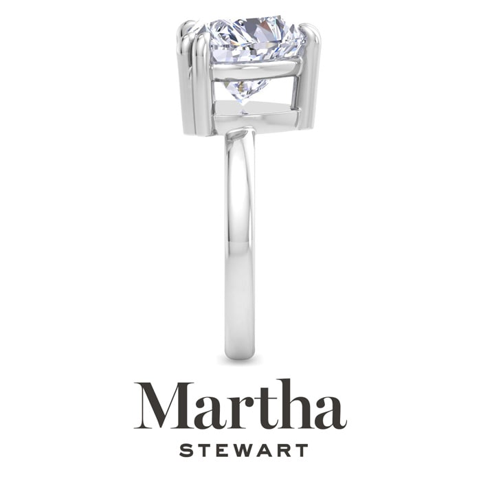 Martha Stewart 5 Carat Heart Shape Lab Grown Diamond Solitaire Engagement Ring In 14K White Gold