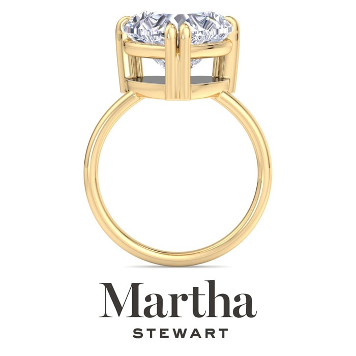 Martha Stewart 5 Carat Heart Shape Lab Grown Diamond Solitaire Engagement Ring In 14K Yellow Gold