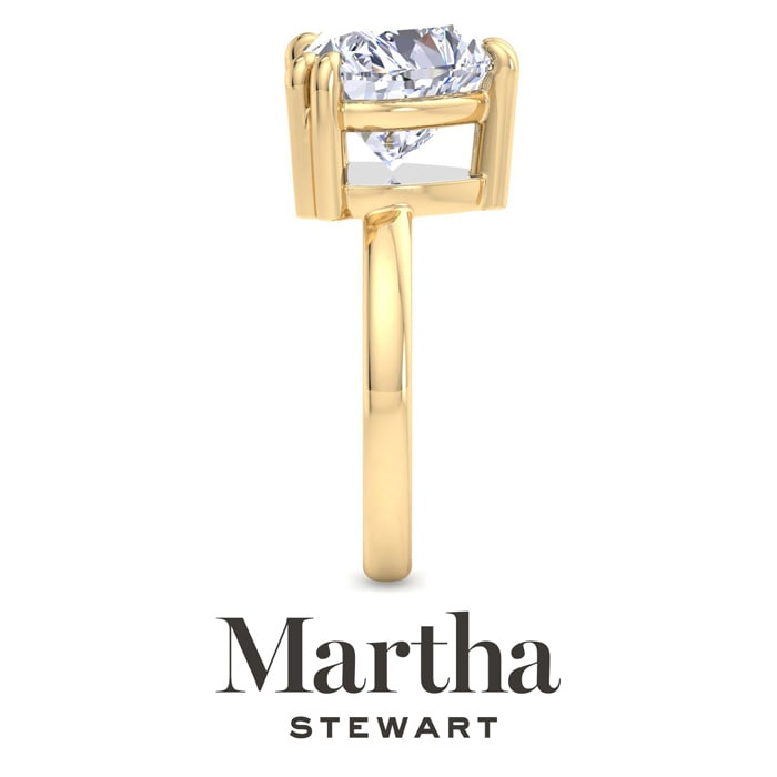 Martha Stewart 5 Carat Heart Shape Lab Grown Diamond Solitaire Engagement Ring In 14K Yellow Gold