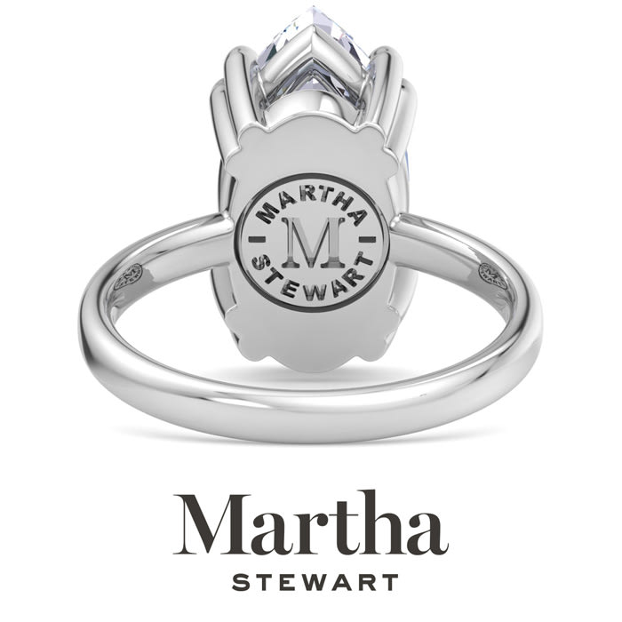 Martha Stewart 5 Carat Marquise Shape Lab Grown Diamond Solitaire Engagement Ring In 14K White Gold