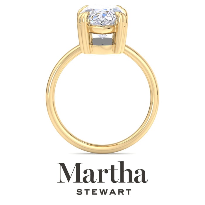 Martha Stewart 5 Carat Marquise Shape Lab Grown Diamond Solitaire Engagement Ring In 14K Yellow Gold