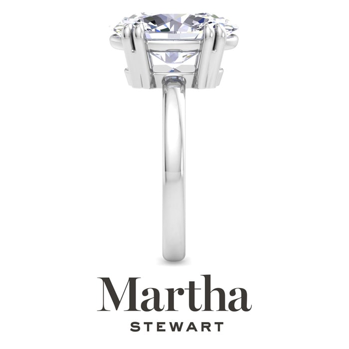 Martha Stewart 5 Carat Oval Shape Lab Grown Diamond Solitaire Engagement Ring In 14K White Gold