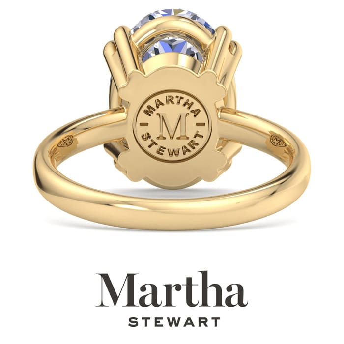 Martha Stewart 5 Carat Oval Shape Lab Grown Diamond Solitaire Engagement Ring In 14K Yellow Gold