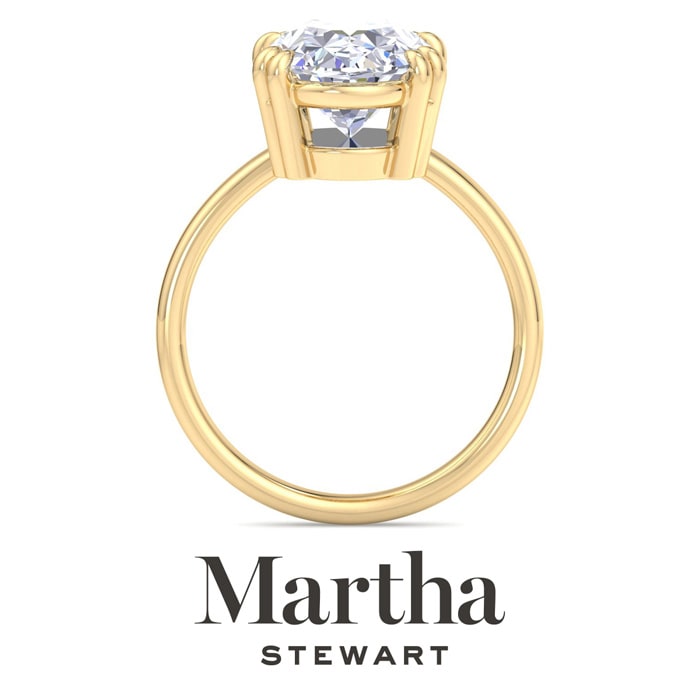 Martha Stewart 5 Carat Oval Shape Lab Grown Diamond Solitaire Engagement Ring In 14K Yellow Gold