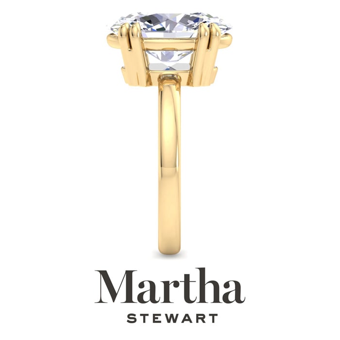 Martha Stewart 5 Carat Oval Shape Lab Grown Diamond Solitaire Engagement Ring In 14K Yellow Gold