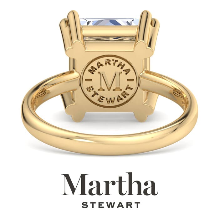 Martha Stewart 5 Carat Princess Cut Lab Grown Diamond Solitaire Engagement Ring In 14K Yellow Gold