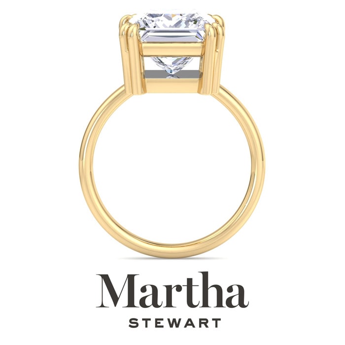 Martha Stewart 5 Carat Princess Cut Lab Grown Diamond Solitaire Engagement Ring In 14K Yellow Gold