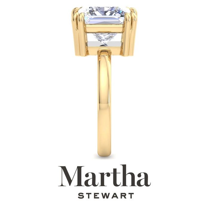 Martha Stewart 5 Carat Princess Cut Lab Grown Diamond Solitaire Engagement Ring In 14K Yellow Gold