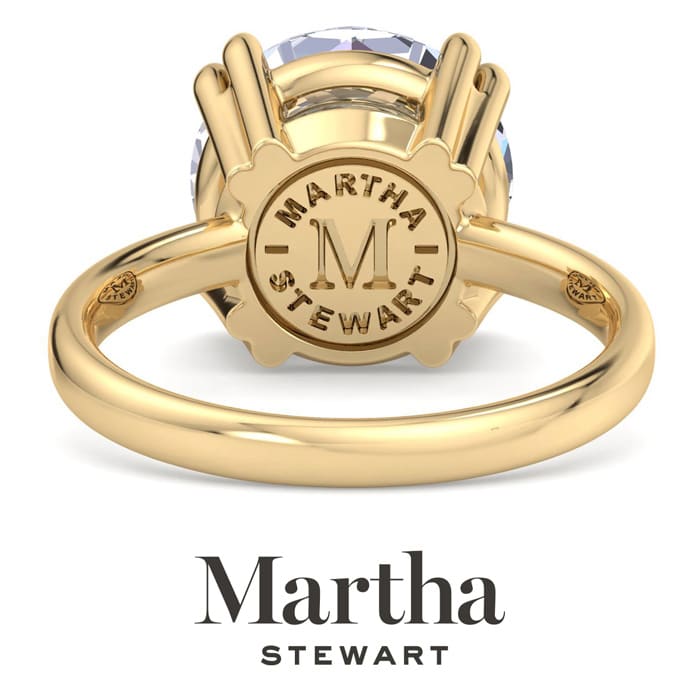 Martha Stewart 5 Carat Round Shape Lab Grown Diamond Solitaire Engagement Ring In 14K Yellow Gold