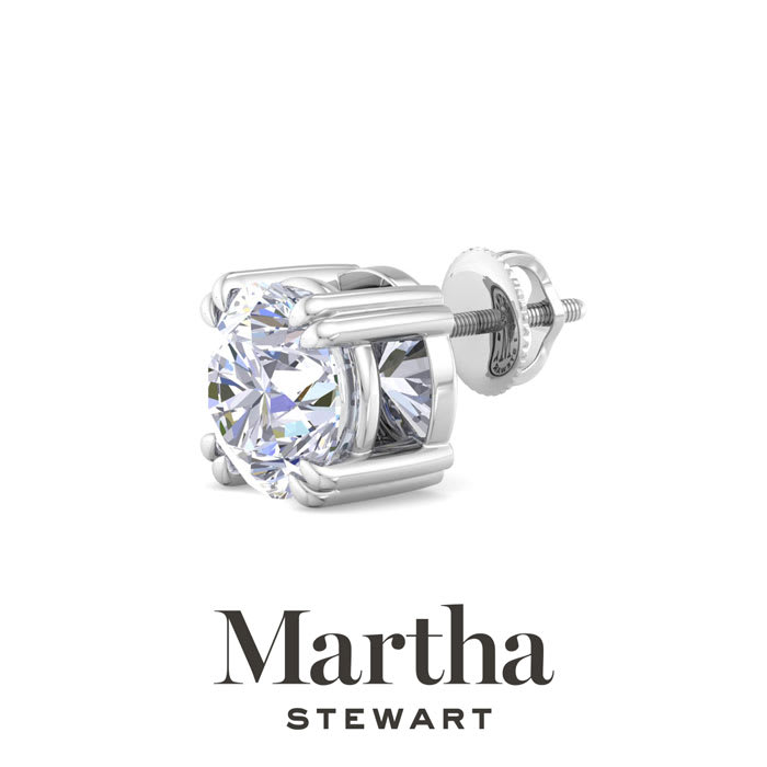 Martha Stewart 5 Carat Lab Grown Diamond Stud Earrings In 14 Karat White Gold