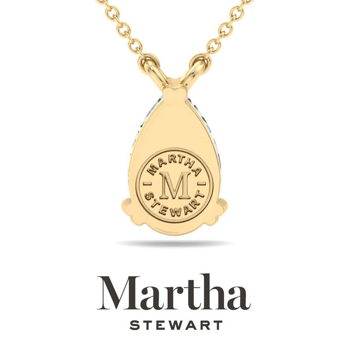 Martha Stewart 3 Carat Pear Shape Lab Grown Diamond Solitaire Necklace In 14K White Gold