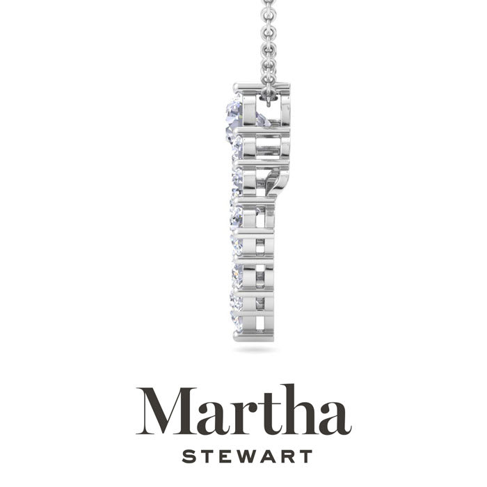 Martha Stewart 4 Carat Lab Grown Diamond Circle Necklace In 14K White Gold