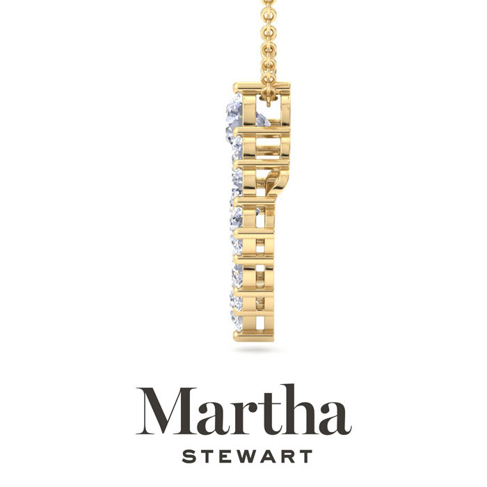 Martha Stewart 4 Carat Lab Grown Diamond Circle Necklace In 14K Yellow Gold