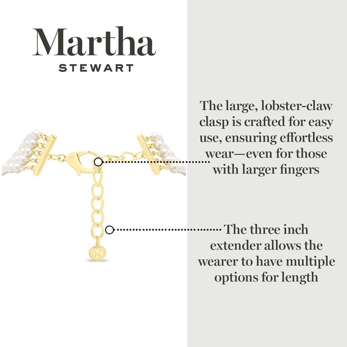 Martha Stewart Five Strand Pearl Necklace In Gold