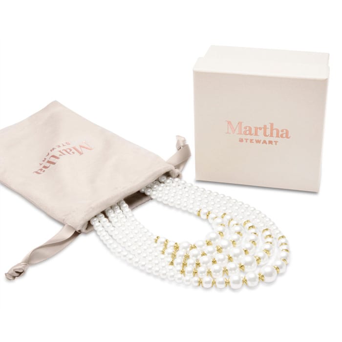 Martha Stewart Five Strand Pearl Necklace In Gold