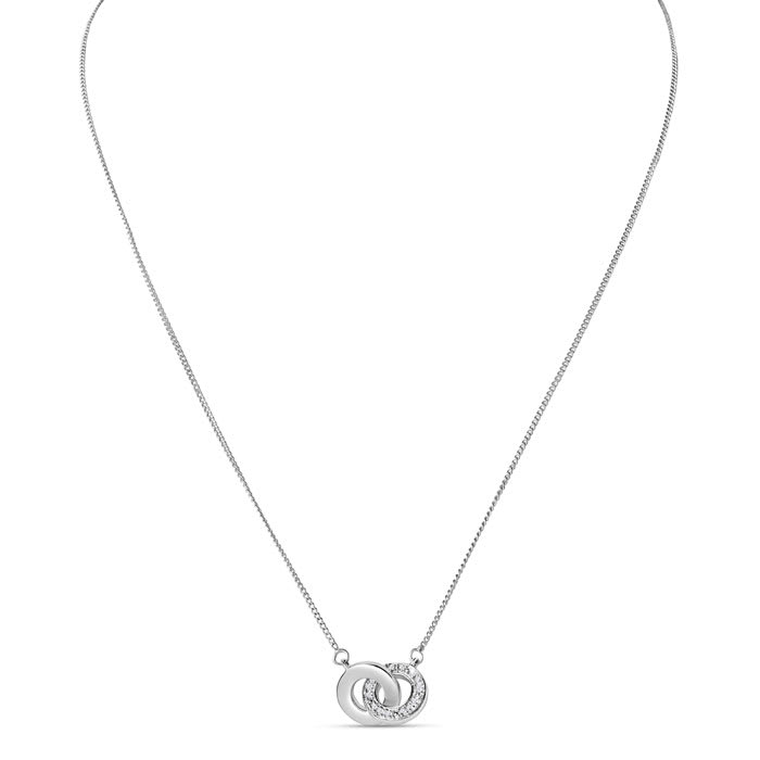 1/4 Carat Diamond Ring Necklace In Platinum Overlay, 18 Inches