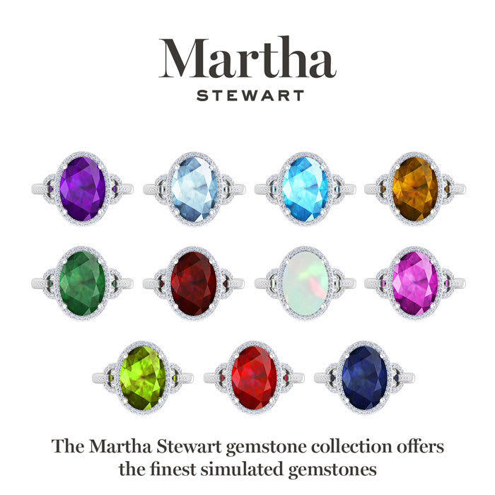 Martha Stewart 6 3/4 Carat Oval Shape Amethyst and Lab Grown Diamond Halo Ring In Sterling Silver