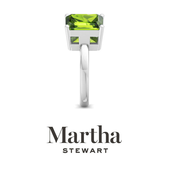 Martha Stewart 4 1/2 Carat Peridot and Amethyst Two Stone Ring In Sterling Silver