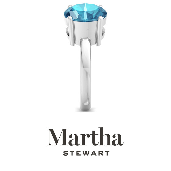 Martha Stewart 3 3/4 Carat Blue Topaz and Pink Sapphire Two Stone Ring In Sterling Silver