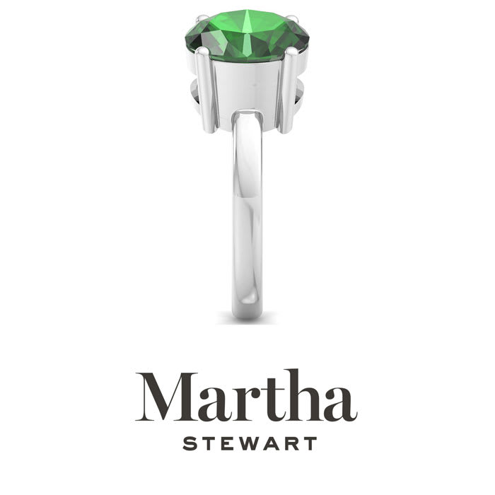 Martha Stewart 3 3/4 Carat Emerald and Ruby Two Stone Ring In Sterling Silver