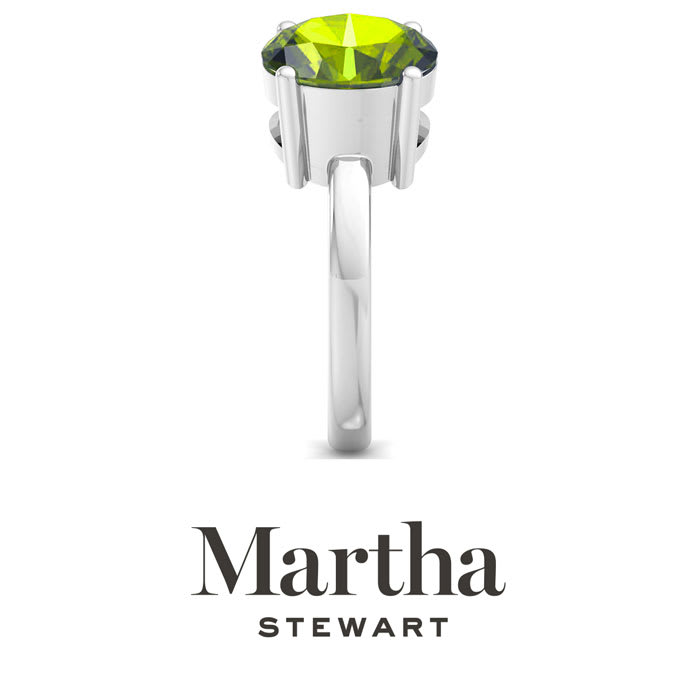Martha Stewart 3 3/4 Carat Peridot and Pink Sapphire Two Stone Ring In Sterling Silver