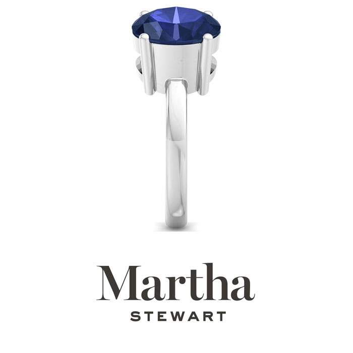 Martha Stewart 3 3/4 Carat Sapphire and Blue Topaz Two Stone Ring In Sterling Silver