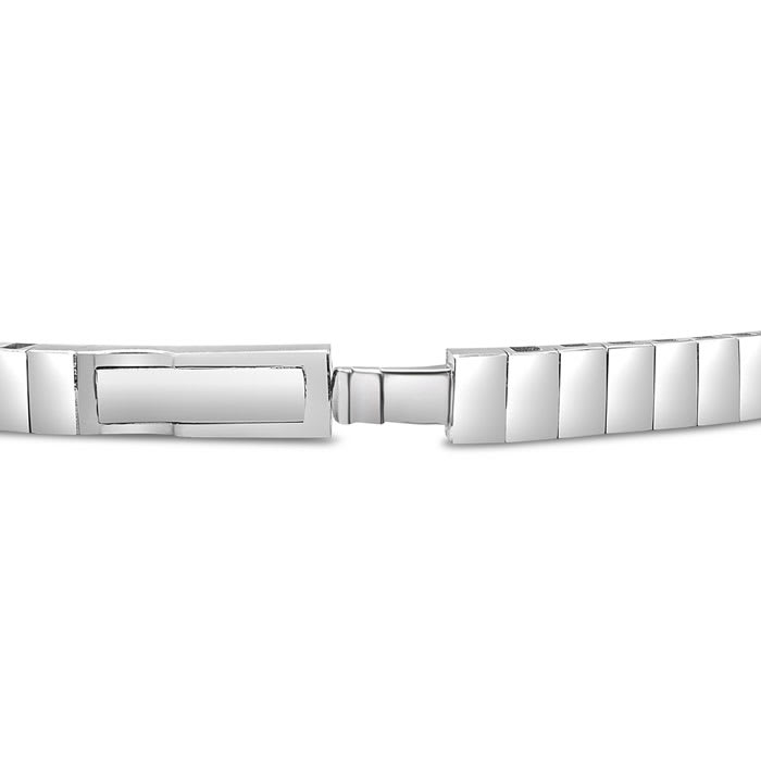 Estate Jewelry 2 Carat Diamond Double Row Flexible Bangle Bracelet In 14K White Gold