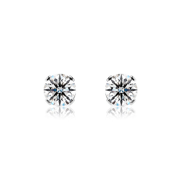 CERTIFIED 1 1/2 Carat Lab Grown Real Diamond Stud Earrings in White Gold