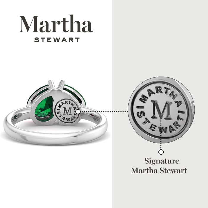 Martha Stewart 2 Carat Emerald Two Stone Ring In Sterling Silver